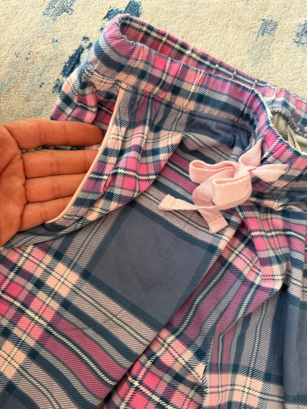 Soma Blue and Pink Plaid Lounge Pants - Picture 3 of 6